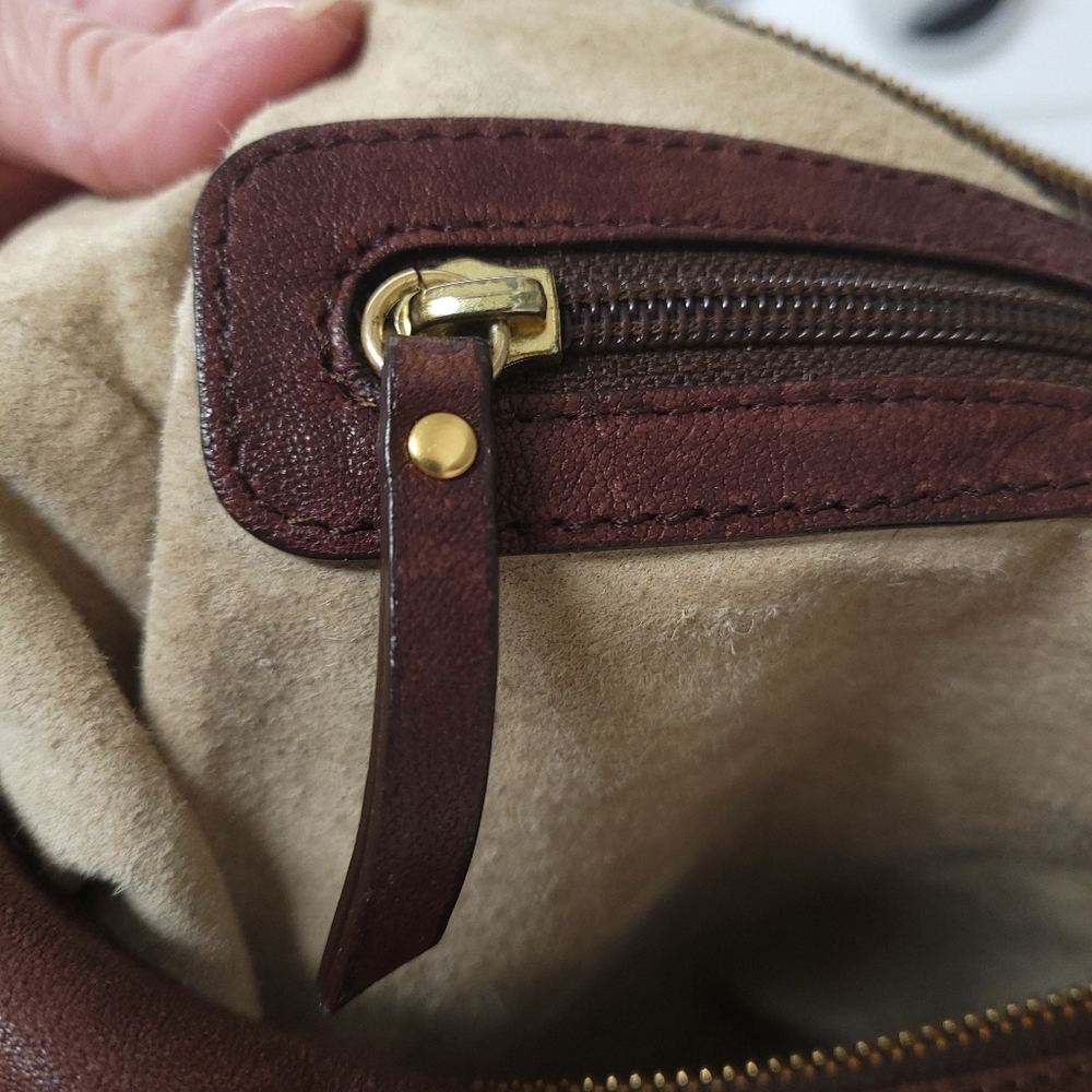 Botkier women's leather Hobo handbag Braided strap suede interior gold hardware - Picture 13 of 17